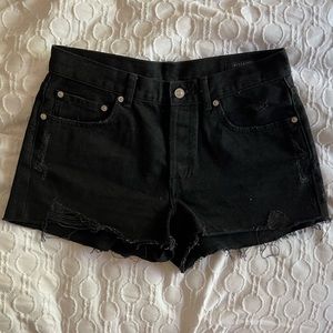 All Saints Black Denim Shorts